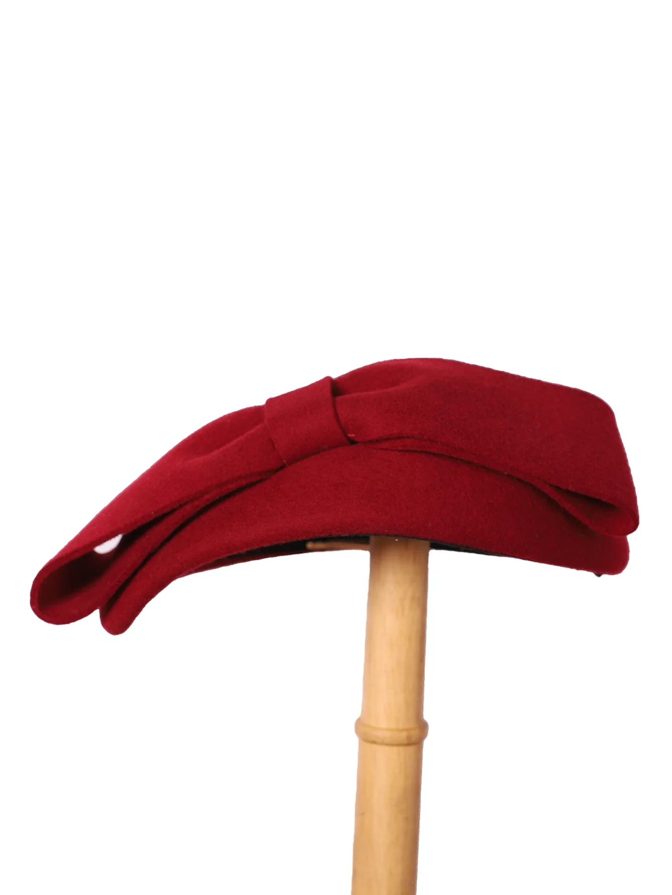 FS Wollfilz-Braut-Fascinator- und Derby-Hüte für Damen – Rote/Schwarze elegante Kirche, Kentucky Tea Party Hochzeit Pillbox Cap – Detail 18