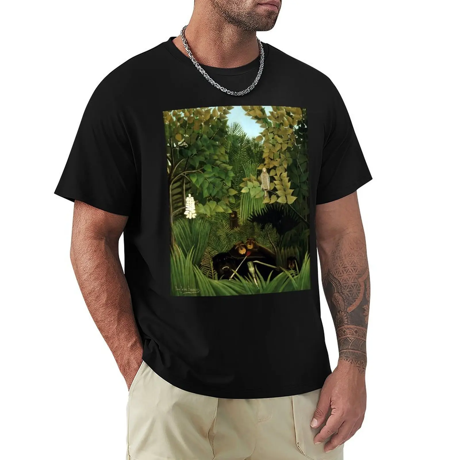 The Merry Jesters - Henri Rousseau T-Shirt custom t shirt animal prinfor boys black t-shirts for men