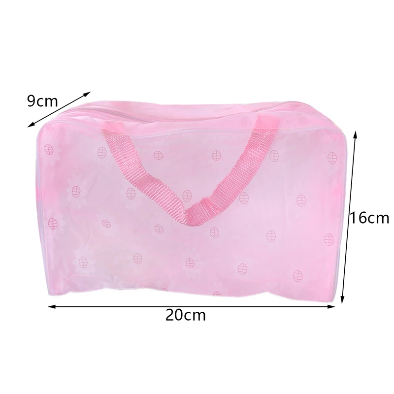 1Pc Waterproof Zipper Beauty Case Travel Toiletry Bags Handbag Cosmetic Bag Clear Makeup Bag For Women Girl