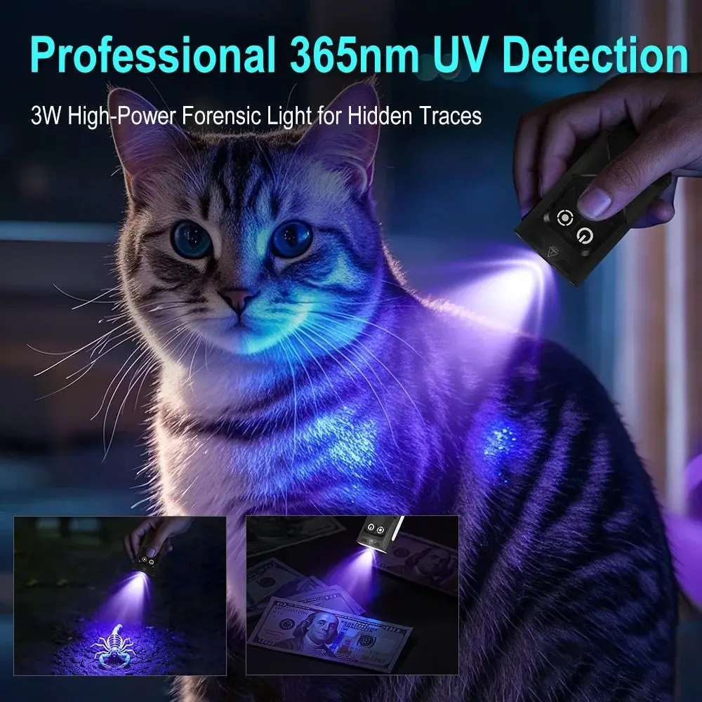 BORUiT EV15 LED UV EDC مصباح يدوي سلسلة مفاتيح مغناطيسية ضوء العمل نوع-C قابلة للشحن الشعلة قبعة كليب مصباح التخييم جيب فانوس