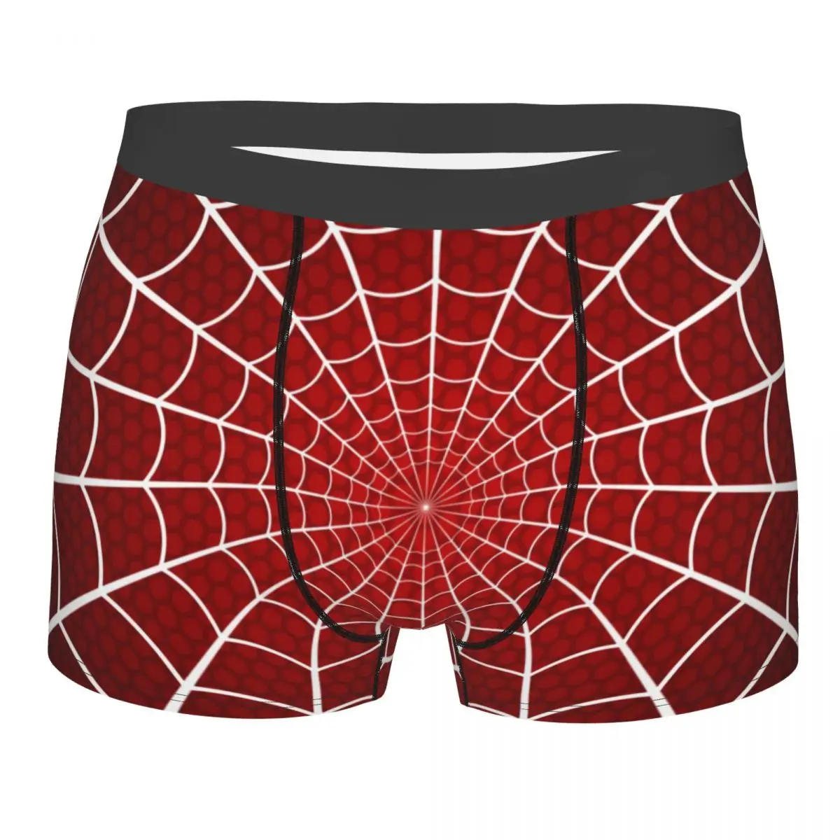 Custom Cool Classic Red Spider Web Pattern Boxers Shorts Panties Men's Underpants Breathable Briefs Underwear