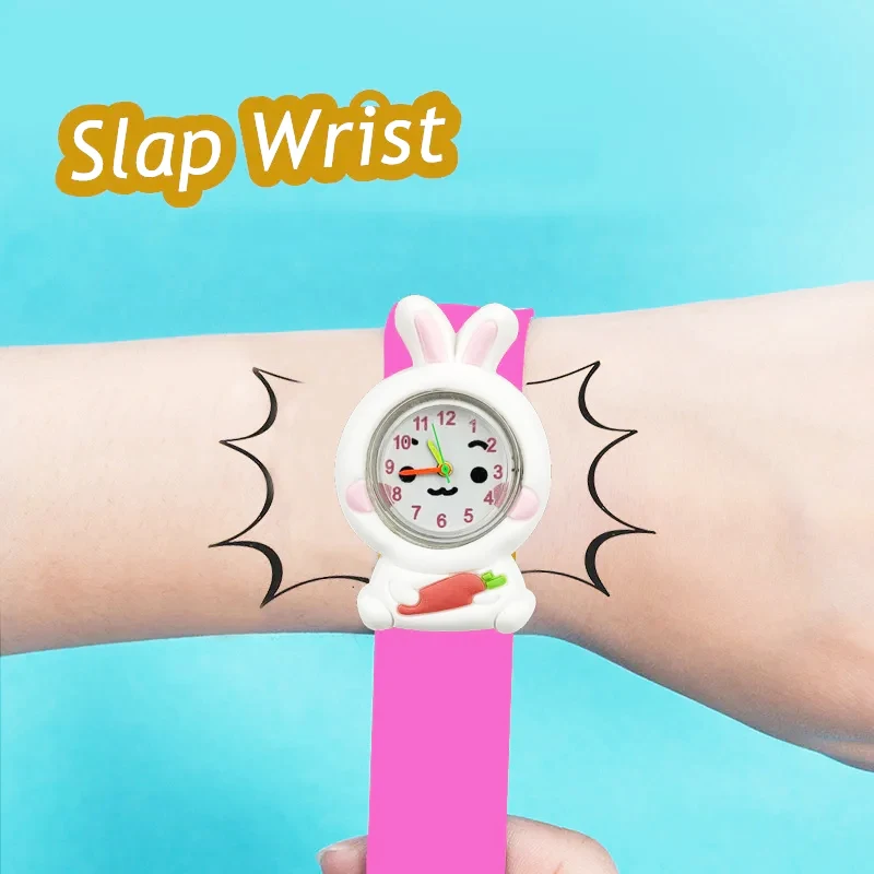 2024 New Cartoon Animals Children Watches Baby Learn Time Puzzle Toy Bracelet Girls Kids Watches Birthday Gift for Kid Aged 2-14