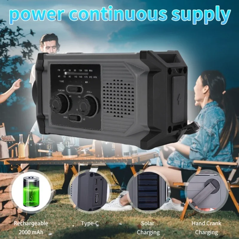 solar-hand-crank-radio-multi-functional-ipx4-water-proof-emergency-am-frequency-modulation-radio-with-led-flashlight