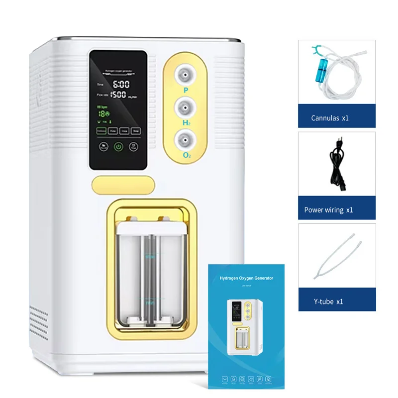 3000ml Molecular Hydrogen Inhalation Machine 1800ml H2 O2 PEM Electrolyzer Hydrogen Water Generator Inhaler for Lung Health