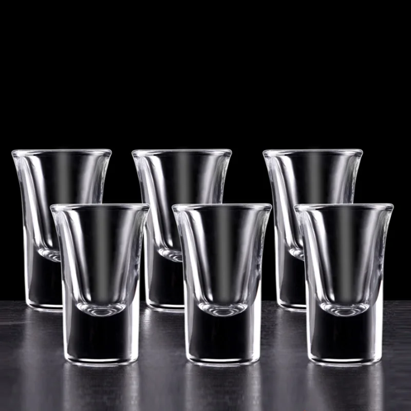 6pcs Set 30ml Classic Baijiu Cup Transparent Drinkware Tequila Liqueur Beer Cocktail Whiskey Glasses Family Gathering Wine Glass