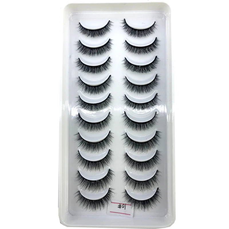 AMSDCN Künstliche Kurze Nerz-Wimpern, Natürlich Dramatische Falsche Wimpern, 10 Paar 3D-Wimpern für Make-up – Detail 16