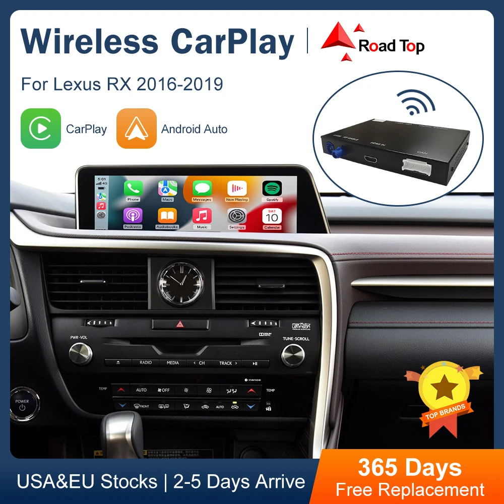 

Road Top Wireless ACarPlay Android Auto Interface for Lexus RX 2016-2019, with Mirror Link AirPlay Car Play Functions