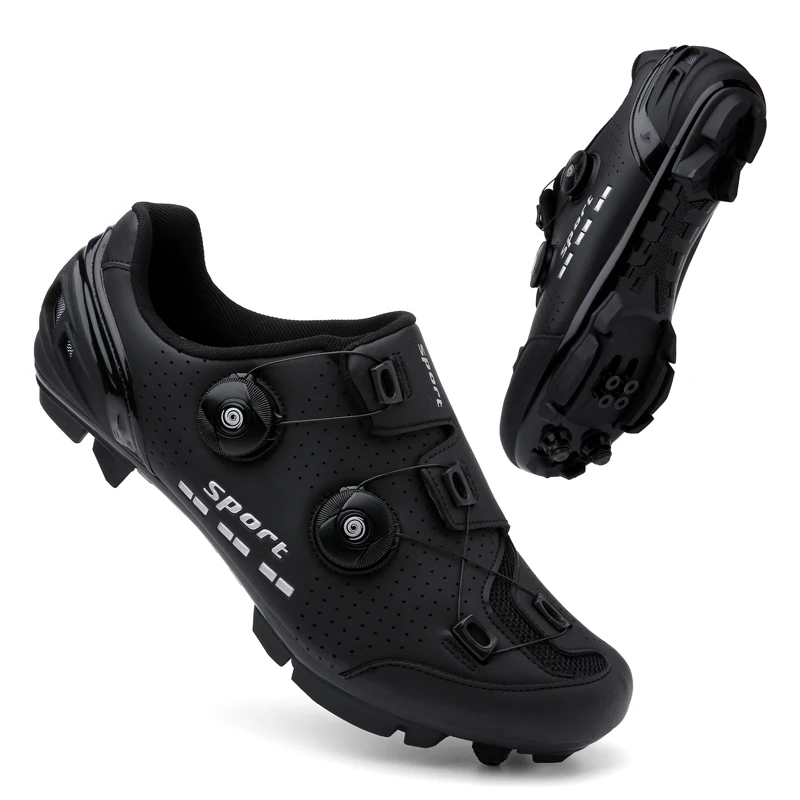 

Cycling Shoes Cleat Non-slip Men's Bike Sneakers Mountain Biking Bicycle Road Footwear Speed Outdoor Indoor Black White
