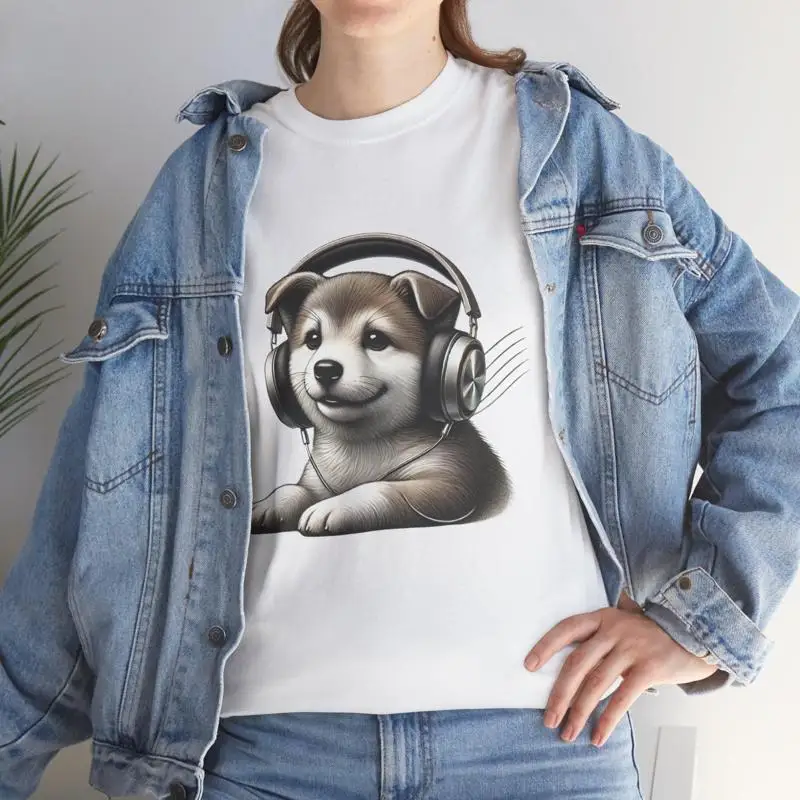 

Funny Dog T Shirt Adorable Puppy for Lovers Unique Moms Kids