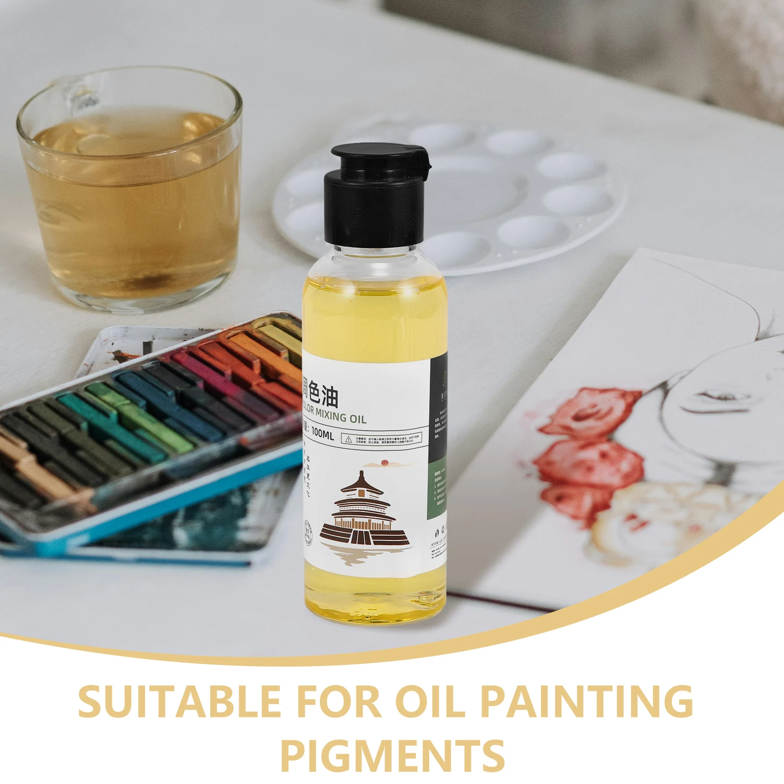 

100ml Odorless Paint Thinner Multi-Use Oil Medium Toning Agent Brush Cleaner for Oil Acrylic Painting Supplies Accessory Liquid