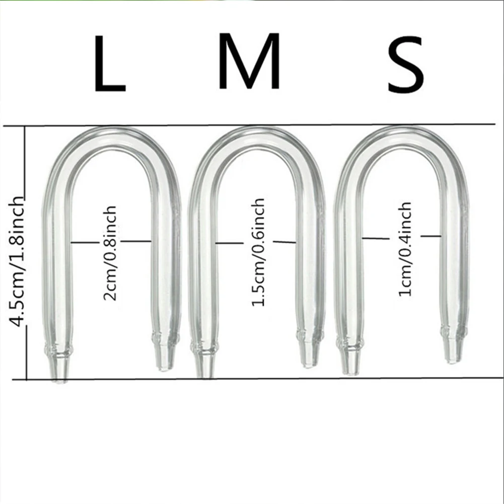 Прозрачное Стекло Co2 очиститель U-образный соединитель для воздушной трубы Аквариумное Оборудование для аквариума