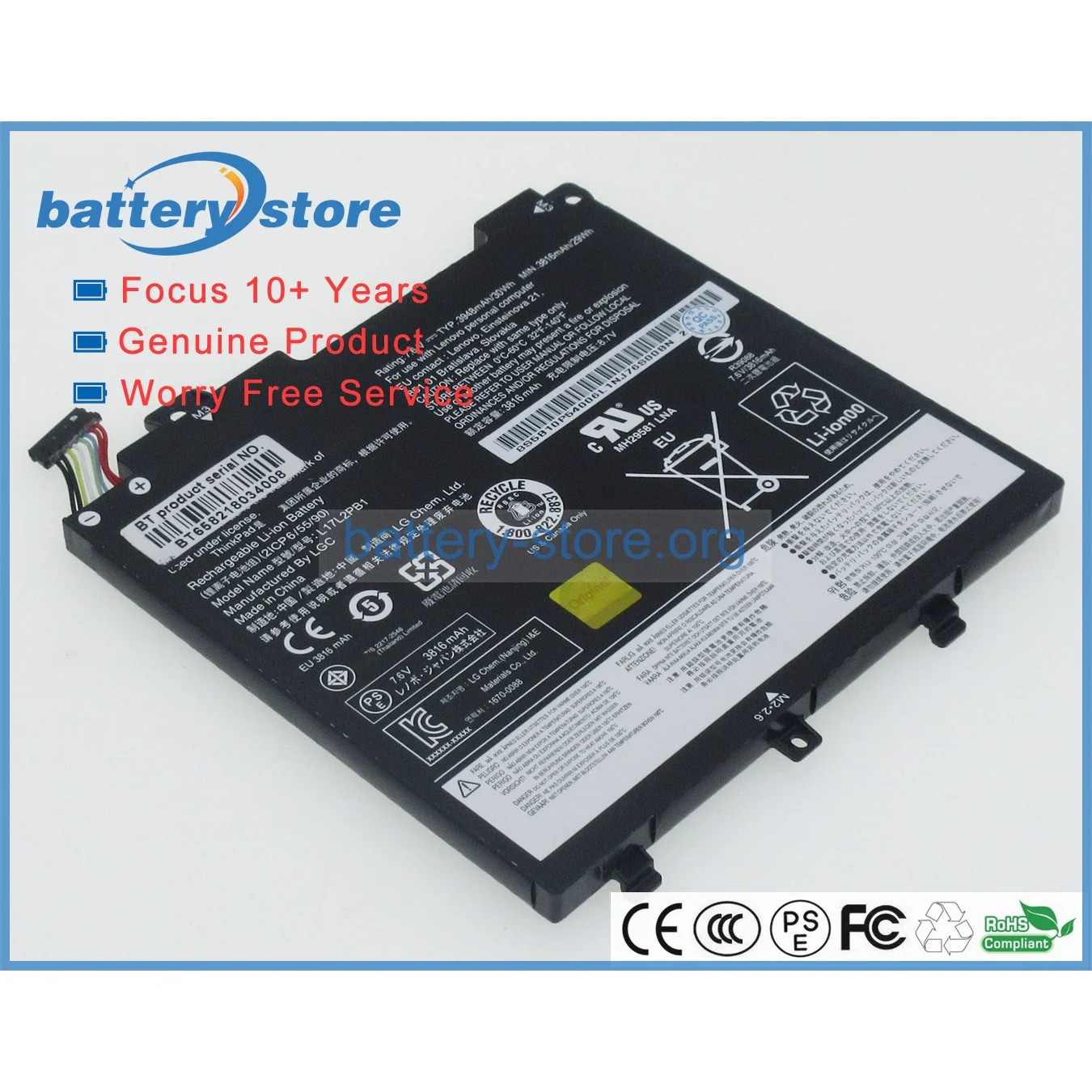 Genuine laptop batteries for L17L2PB1,L17M2PB1,L17C2PB1,5B10W67357,5B10P54001,5B10P54006,5B10P53997,SB10W67231,5B10W67356,7.5V