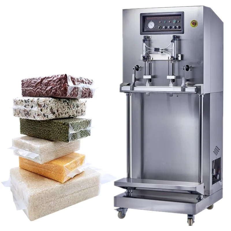 

50KG Bag Vacuum Sealer Machine Gas Flush Vacuum Sealing Packaging Machine Vertical 10KG Brick Vacuum Packing Machines for Nuts
