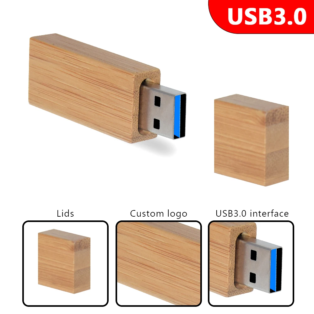 10 buah/lot stik memori USB 3.0, Flash Drive kayu Logo kustom 128gb 64gb 32gb 16gb 8gb untuk Hadiah Spesial