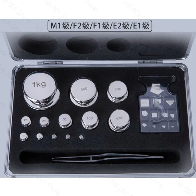 F1 Grade 23pcs 1mg-500g 304 Stainless Steel Digital Scale Calibration Weights Kit Set w Certificate, precision Packed