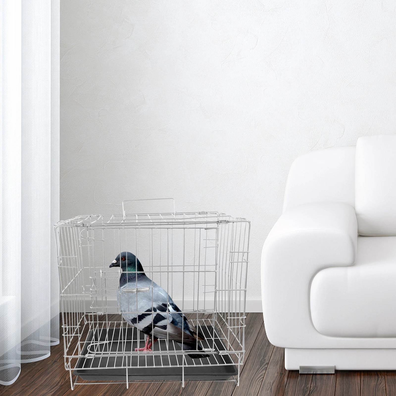 

Pigeon Breeding Cage Large Space Stainless Steel Color Encryption Pairing Home Farming 35x25x30 Tray Removable Easy Cleaning