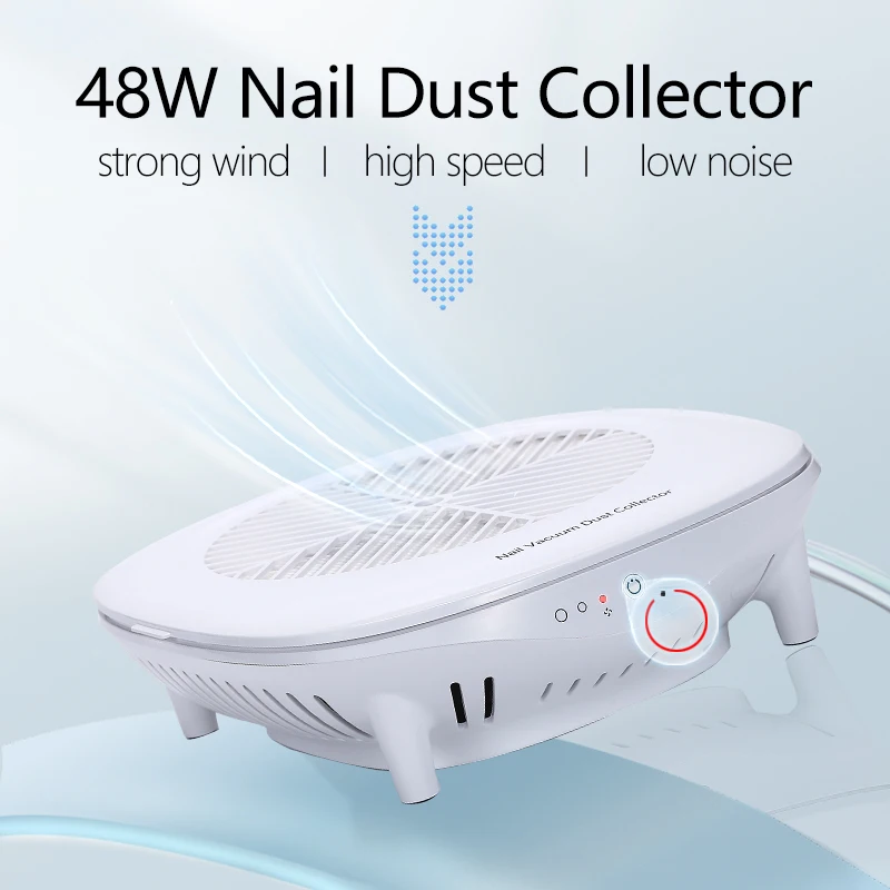 

48W Nail Dust Collector Machine Nail Dust Vacuum Cleaner For Manicure Pedicure Nail Art Salon Dust Suction Remover Powerful Fan