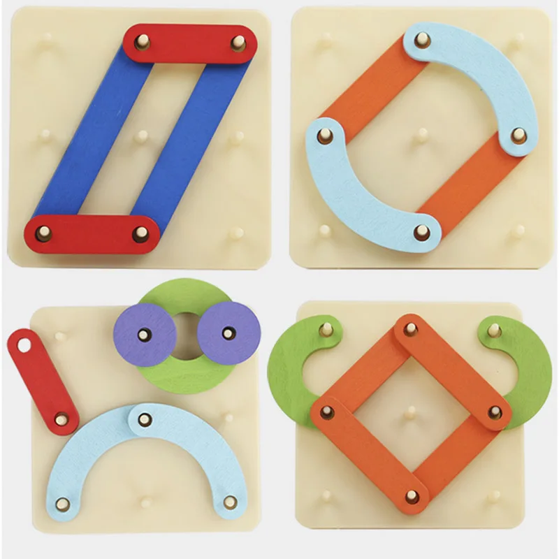 Jogo montessori brinquedo criativo gráficos geométricos pegboard quebra-cabeça brinquedos educativos para crianças pré-escolares
