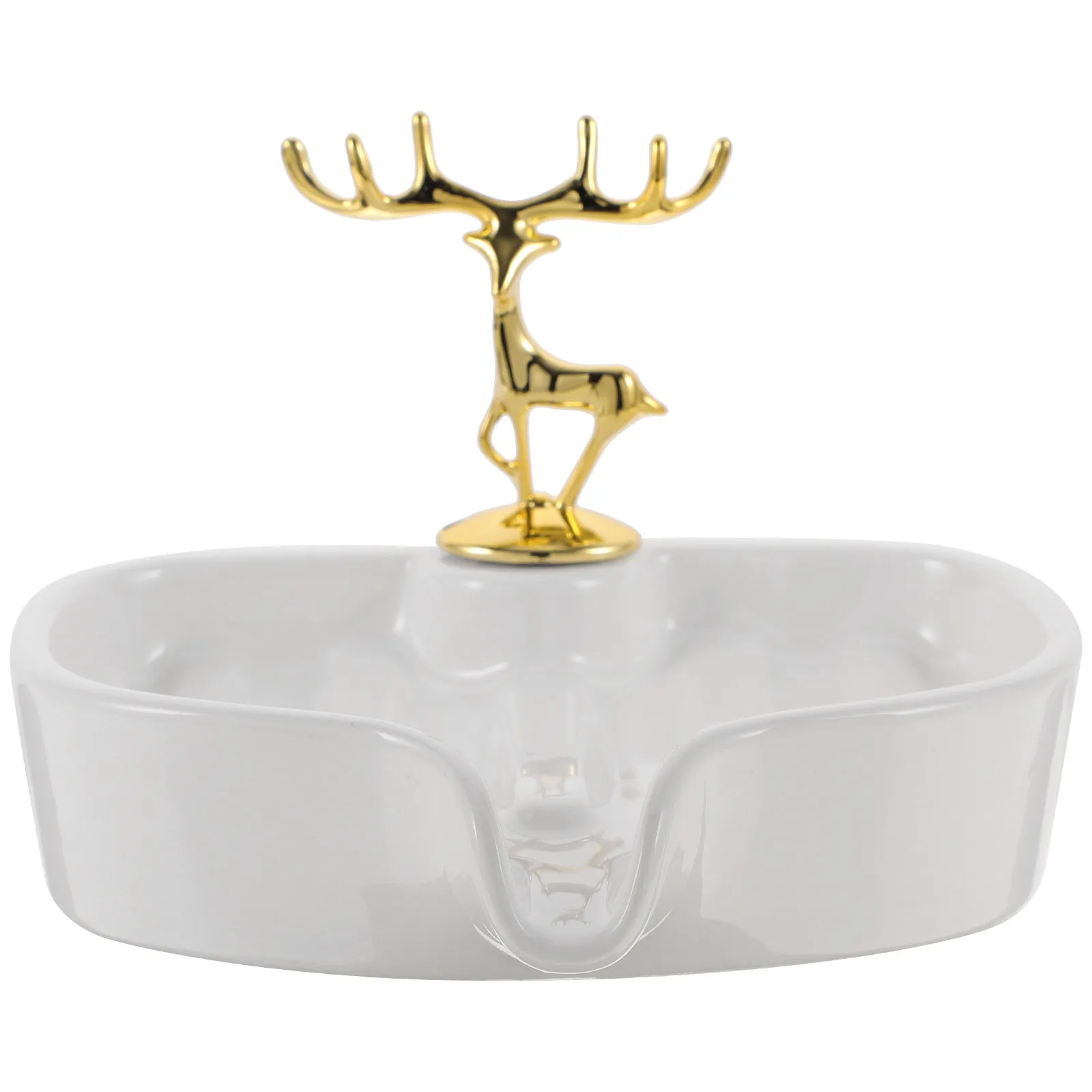 

Керамическая мыльница в форме оленя с дренажным дизайном для душа, раковины, ванной комнаты, многофункциональная подставка для кухонных губок