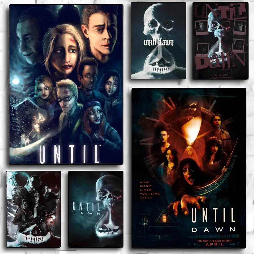 Game Until Dawn Poster, selbstklebender, wasserfester Kunstdruck, Papieraufkleber, Wanddekoration für Kaffeehaus, Bar, Zimmer