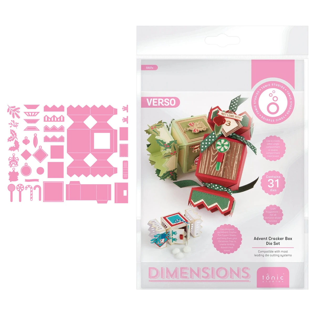 

Christmas Candy Gift Box Metal Cutting Dies Advent Cracker Box Die Set DIY Scrapbooking Diary Greeting Card Embossing Template