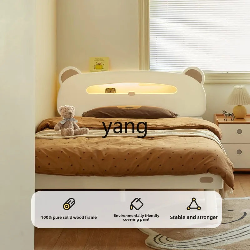 LTT سرير من الخشب الصلب لغرفة النوم، سرير منزلي صغير، سرير مفرد متعدد الوظائف #5