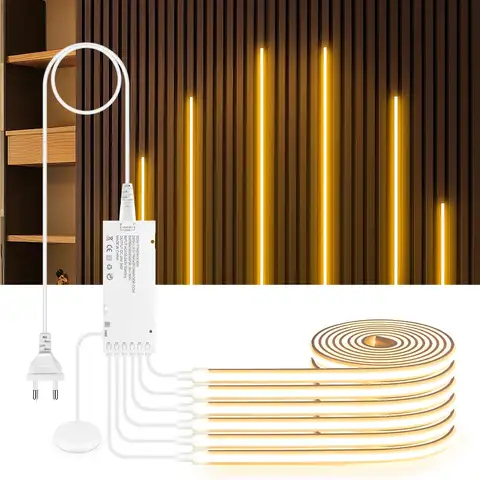 Amazing! Self-Adhesive LED Neon Light Strip Touch Dimmable COB LED Tape For Acoustic Wall Panel,Shelf,Collection Cabinet Decor