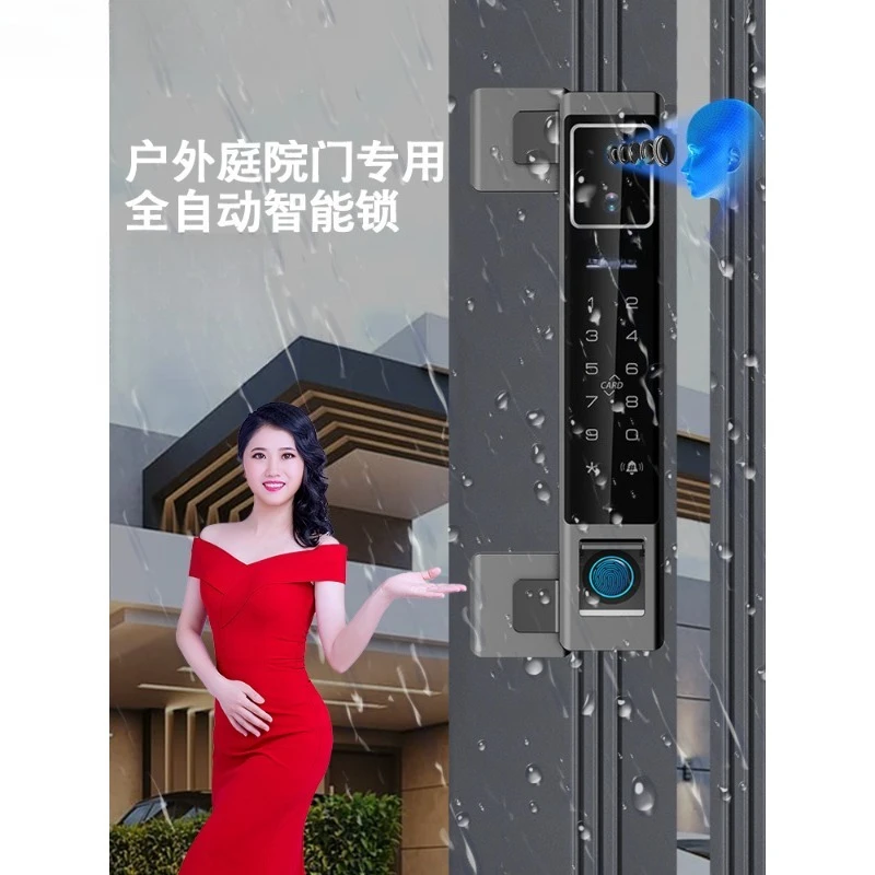 3D face embedded fingerprint lock, courtyard door hollow door, deep waterproof smart lock, remote control electronic