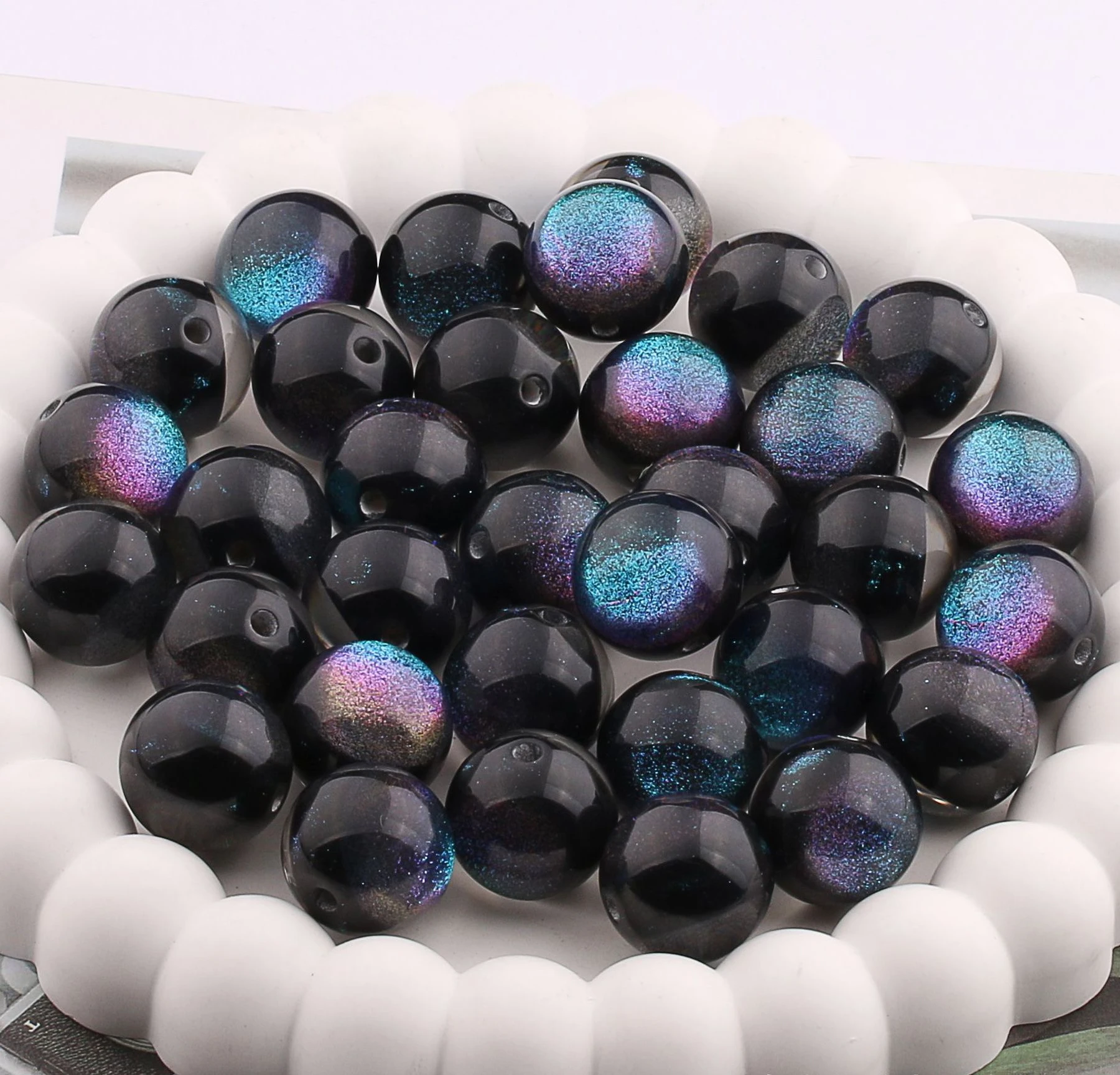 New style 16 millimeter Illusory color Aurora beads for DIY jewelry necklace bracelet making bling under light