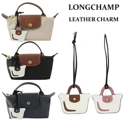 Colgante pequeño de bolsa de cuero de vaca, Mini colgante para Longchamp, accesorios de bolsa