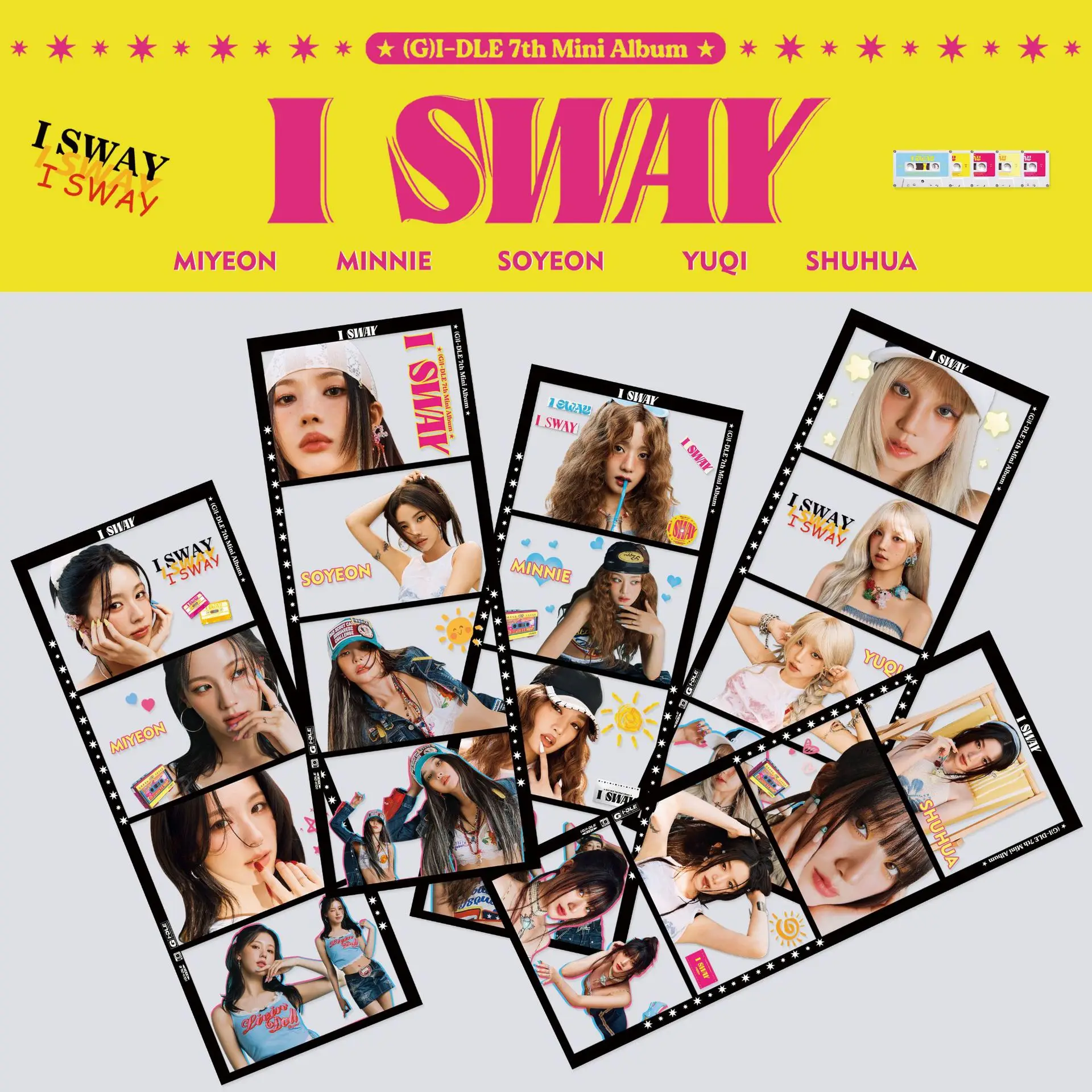 KPOP (G)I-DLE ALBUM《I SWAY》Photocard PVC Waterproof Bookmark YUQI SoYeon MiYeon 4-Cut Tag MINNIE ShuHua Fans Collection Gifts