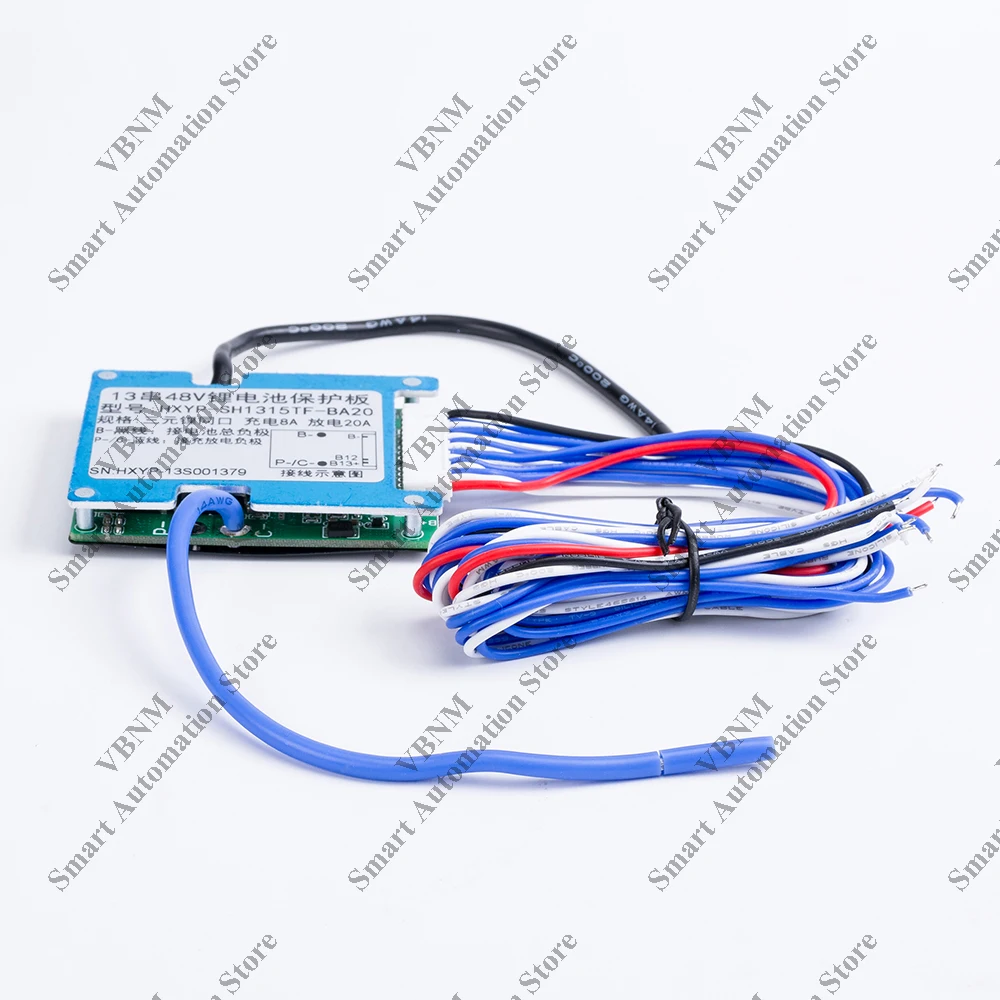 Bms 13s 48v 20a for 3.7vリチウムイオン電池18650 21700,充電8A,過放電保護,電動自転車用,62.5x50.5x9.5mm