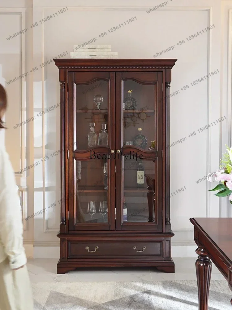 

D30American wine cabinet solid wood classic retro American home wall locker