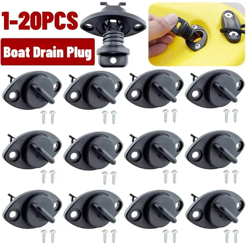 1-10PCS Kayak Canoe Boat Parts Scupper Stopper Drain Holes Plugs with Screw Stainless Steel Kayak Marine Boat Sealing Plugs
