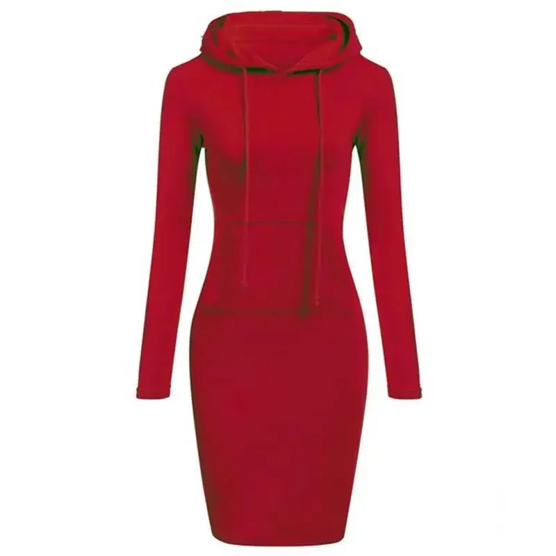 Autumn Ready Ladies Hooded Dresses Blending Hoodie and Sweatshirt Elements in Women Fashionable Clothing