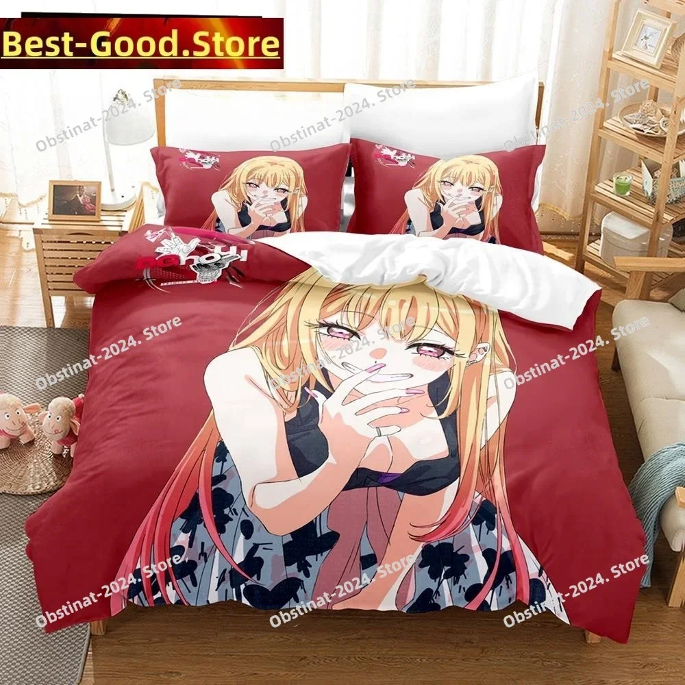 Anime My Dress-Up Darling Bedding Set Duvet Cover Full Queen King Size Pillowcase Printed Bed Set Aldult Kid Bedroom Single Twin