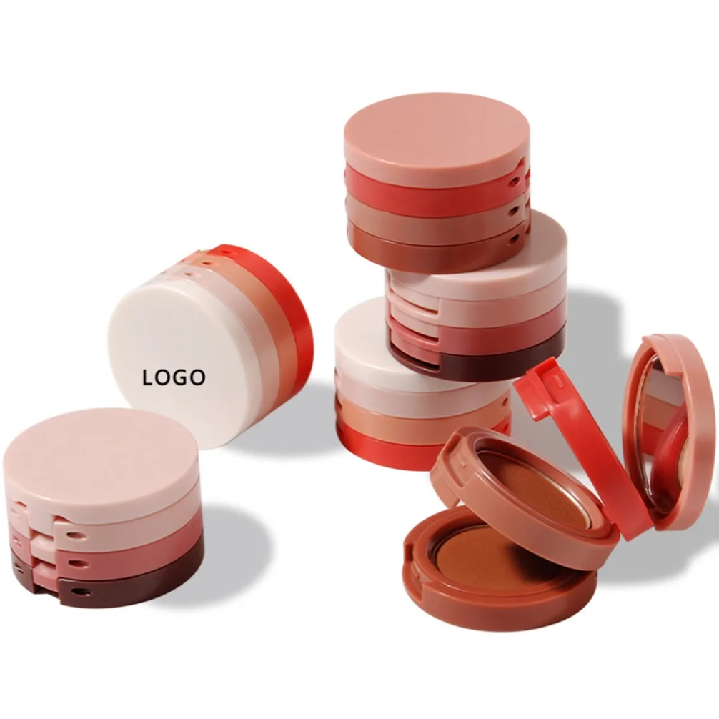 3 Layers Waterproof Long Lasting Powder Contour Highlighter Blush Palette Private Label Custom Logo Vegan Makeup Wholesale
