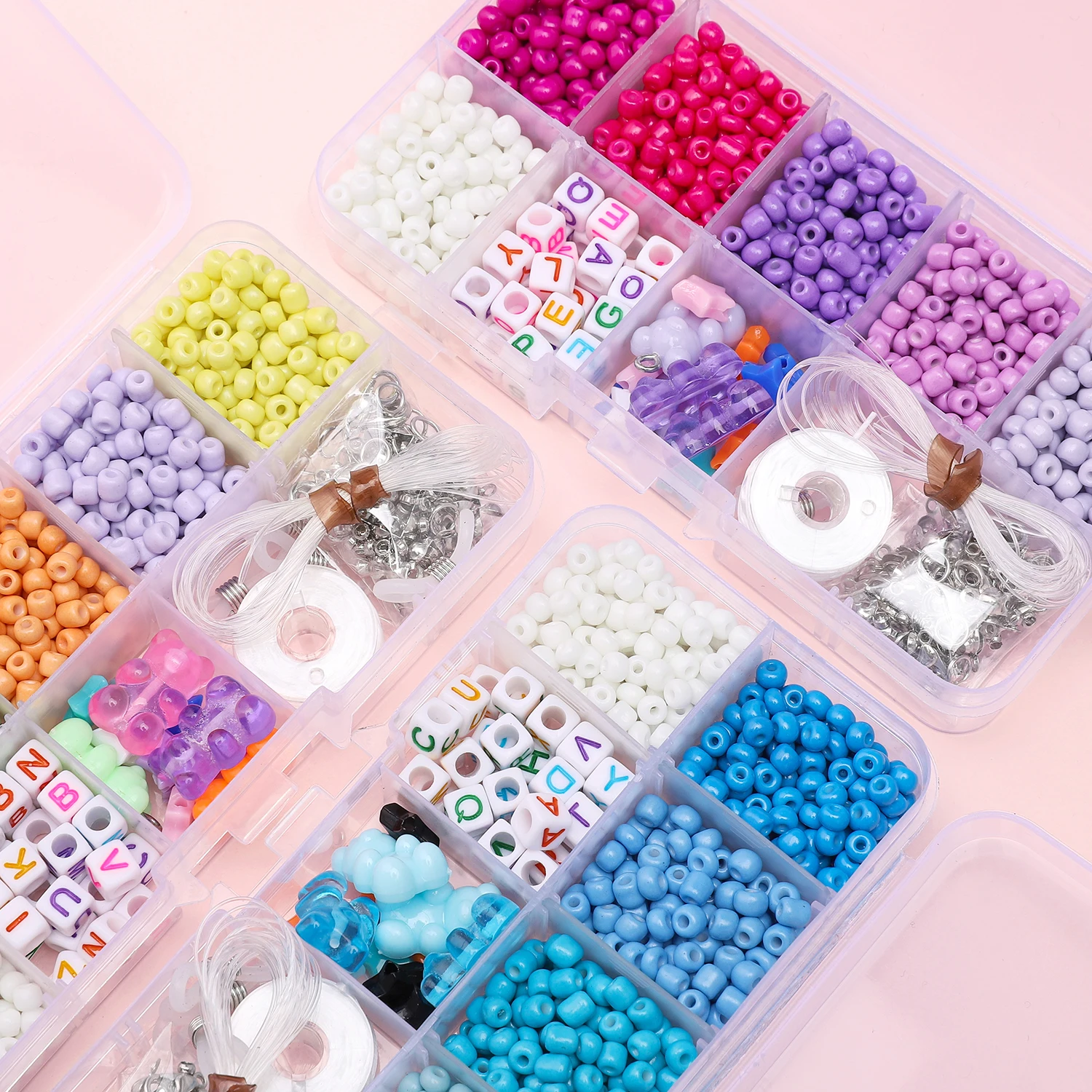 

10 сеток, акриловые бусины, набор бусин-разделителей для DIY браслета, ожерелья, аксессуары для изготовления ювелирных изделий, набор для рукоделия