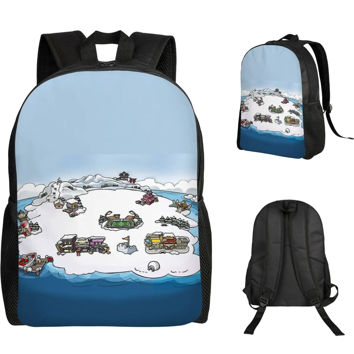 

Club Penguin M Student Backpack School Bag Hiking Travel Daypack for Men Women Fashion Bookbag Shoulder Bags