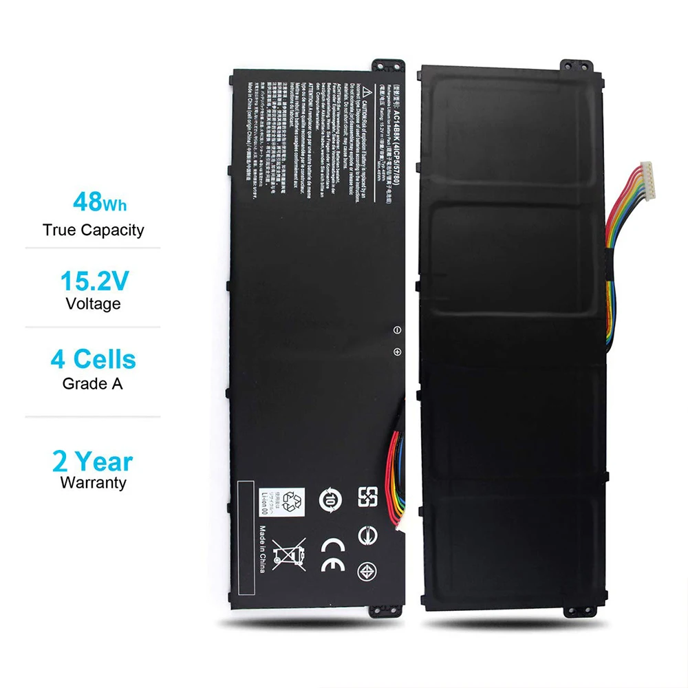 Аккумулятор AC14B8K для Acer Aspire 5 A515-51 V3-372T R5-571T R7-371 ES1-511 Nitro 5 AN515-51 Spin SP111-31 CB3-531 CB5-571 SF314