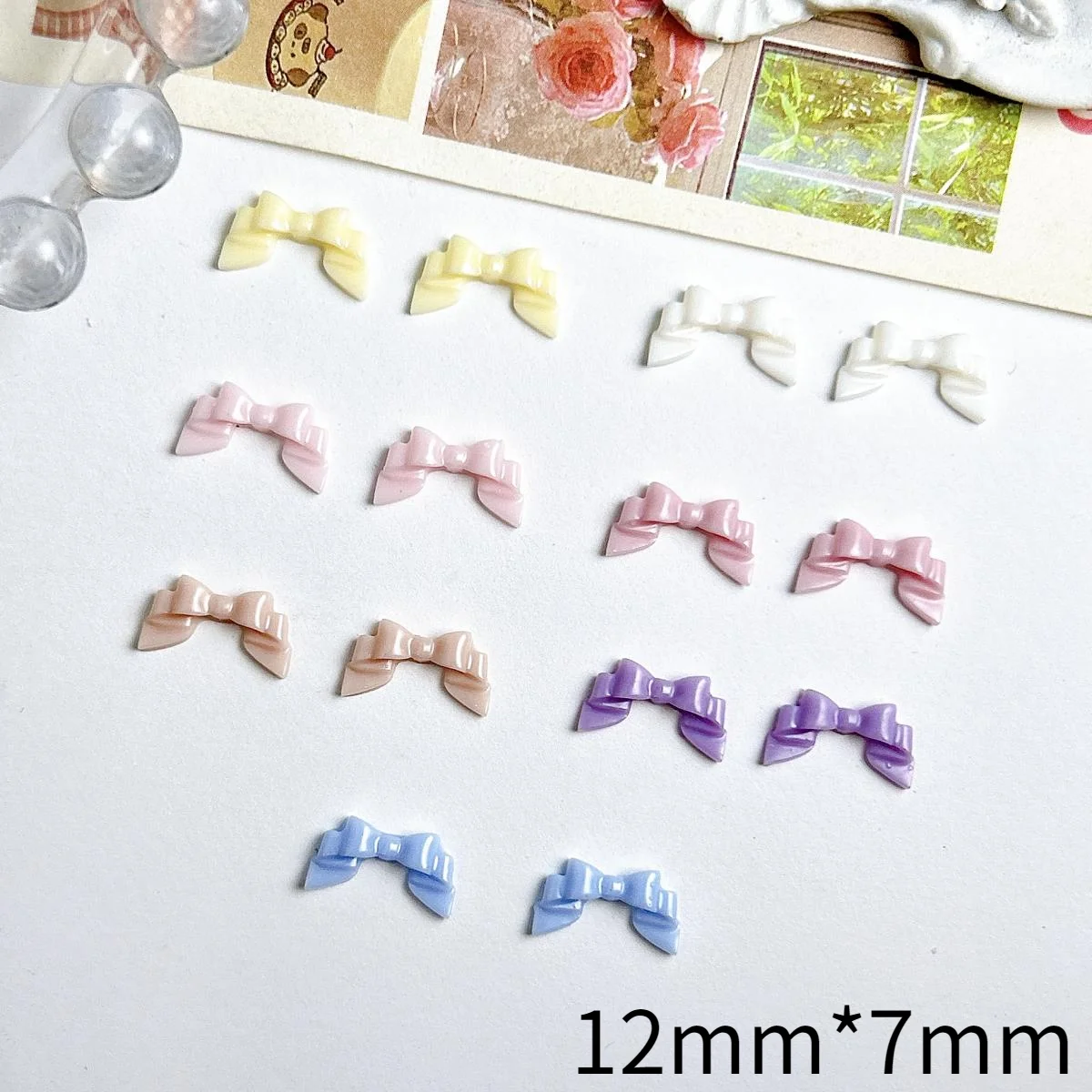 3DレジンマカロンカラーフォールディングボウネイルアートデコレーションスイートソフトリボンボウネイルチャームアクセサリーマニキュアDIY用