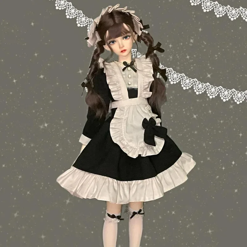 

New 30/45/60cm Doll Clothes for 1/3 1/4 1/6 Bjd SD Doll Vintage Maid Dress Diy Girl Toys Dress Up Clothing Gift Doll Accessories