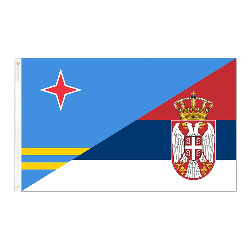 Aruba Serbia Friendship Flag 2ft*3ft (60*90cm) 3ft*5ft (90*150cm) Size Christmas Decorations for Home Banner