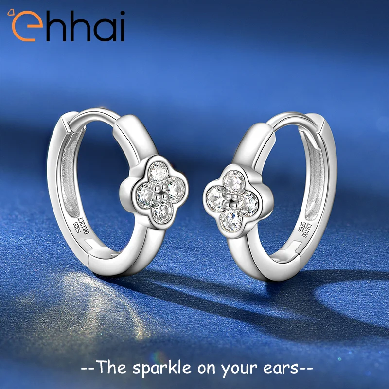 

Сертифицированные круглые серьги-кольца с муассанитом Ehhai GRA для женщин, из настоящего стерлингового серебра 925 пробы, ювелирные изделия, подарок Pendientes