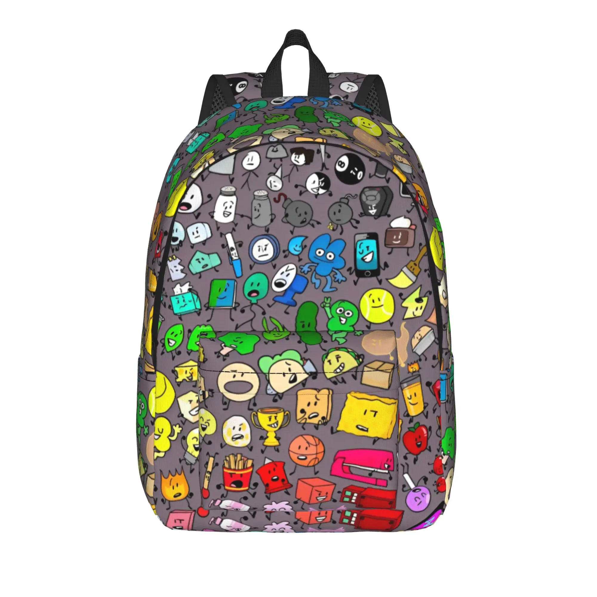 BFDI Charters!  Backpack for Men Women Casual Student Hiking Travel Daypack Battle for Dream Island College Canvas Bags Gift