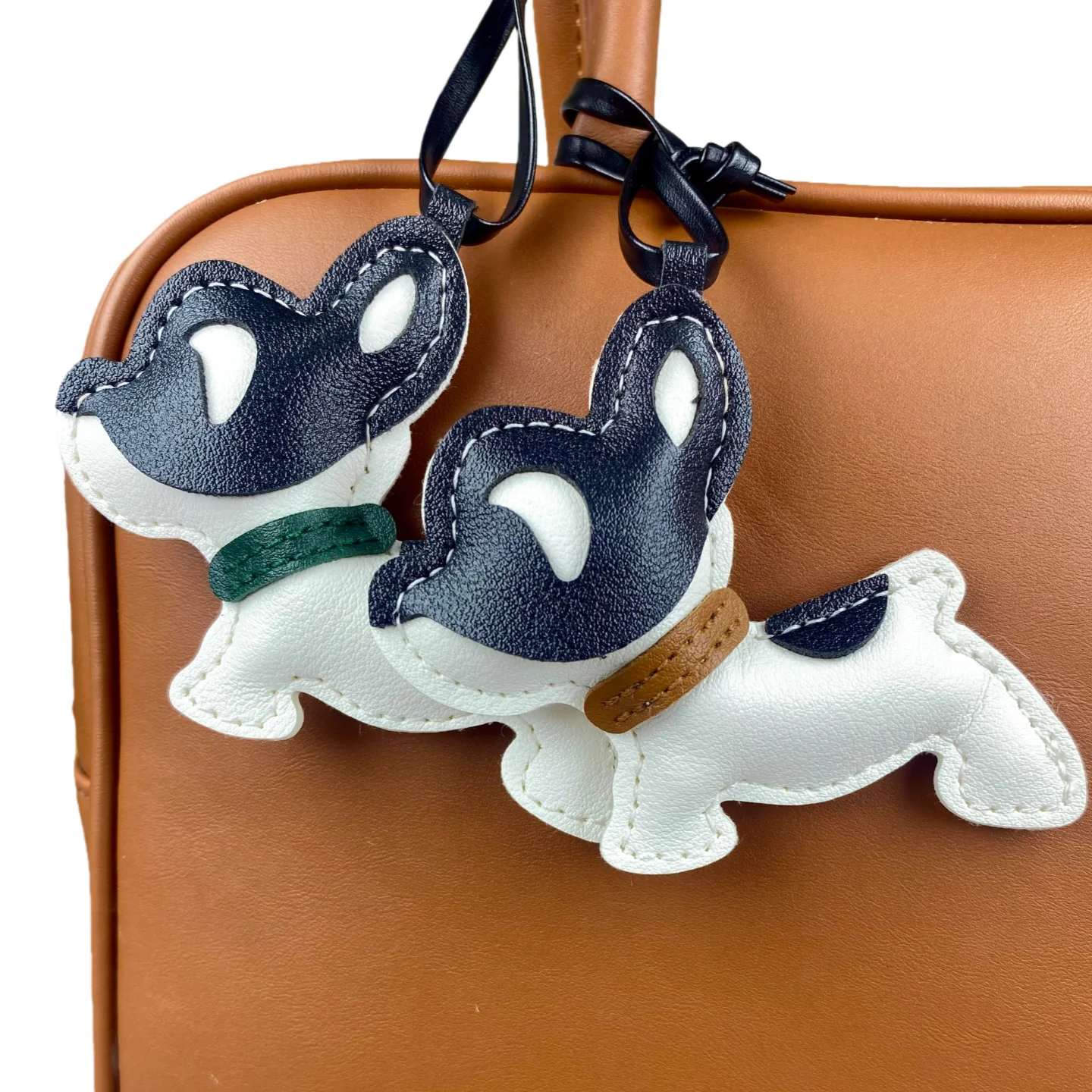 

Очаровательный кожаный брелок для ключей с щенком французского бульдога, милый разноцветный ремешок с воротником, подвеска для сумки для кошелька, рюкзака, косметички-кожа из искусственной кожи