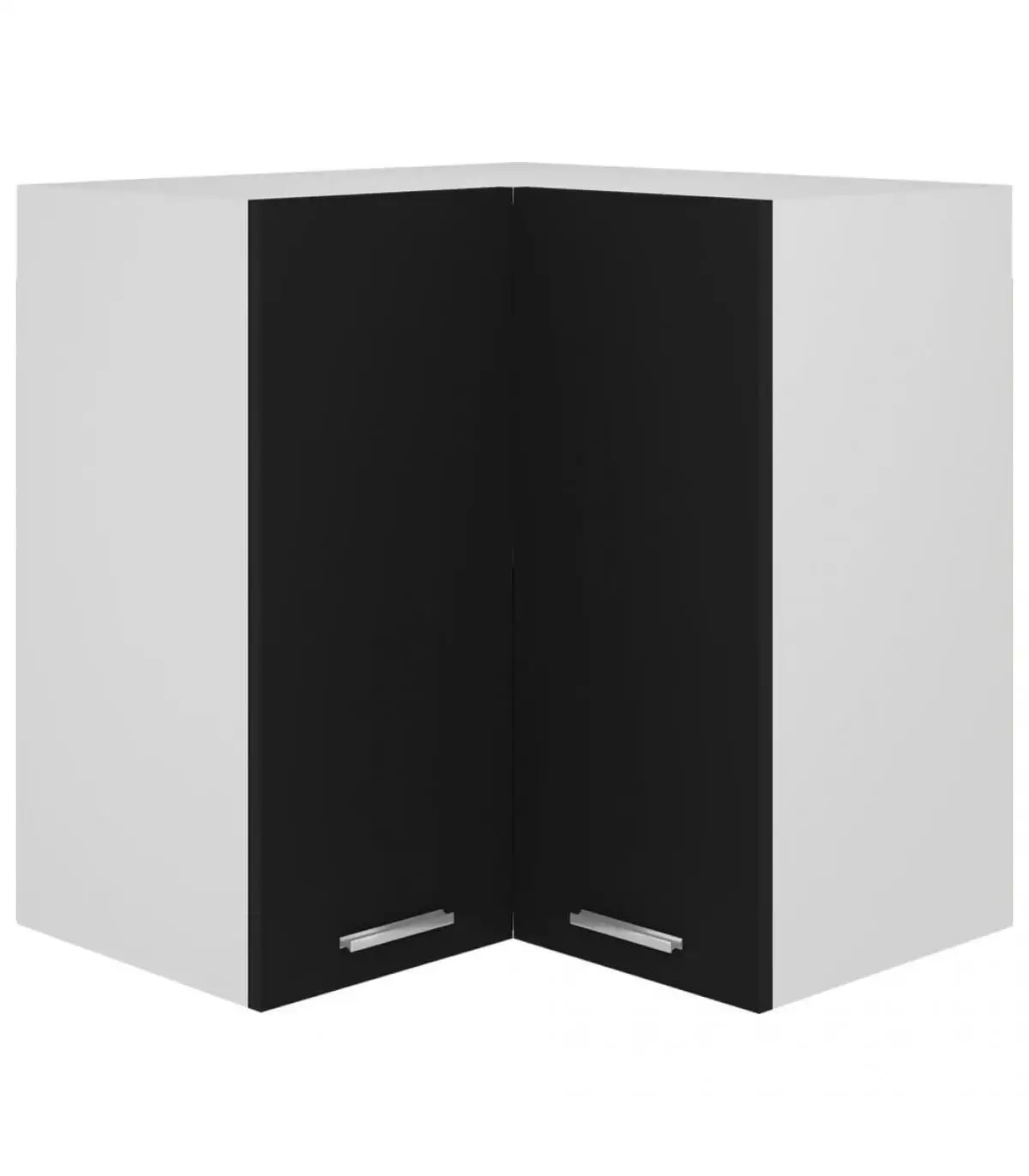 Kitchen cabinets corner hanging cabinet black chipboard 57x57x60 cm