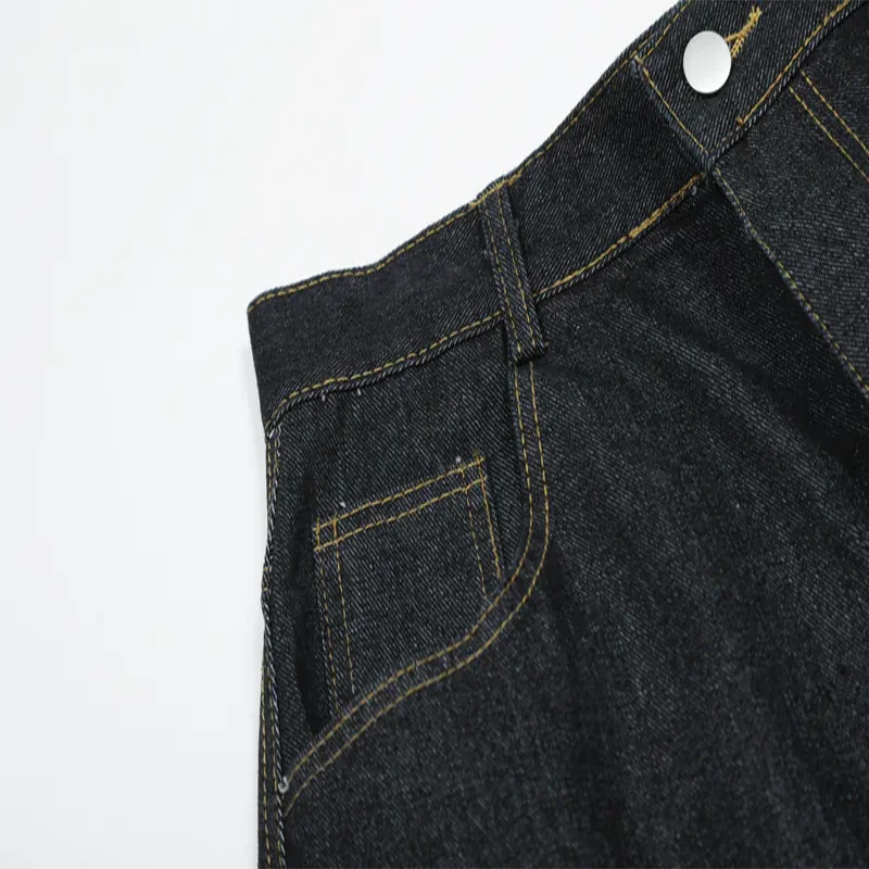 Y2K-pantalones vaqueros lavados Vintage para hombre y mujer, Vaqueros de pierna ancha holgados con bordado en la espalda y letras blancas, ropa de calle cómoda e informal