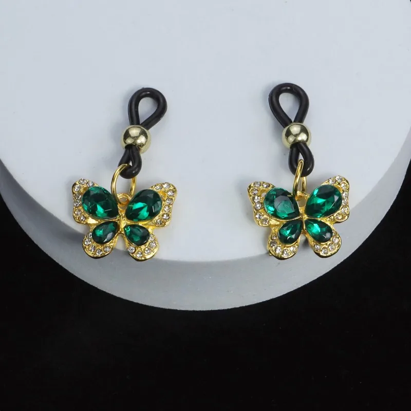 10-Styles Diamant-Schmetterlings-Brustclip für Frauen, stimulierendes SM-Training, Analplug, Erwachsener, Fetisch, Flirten, Necken, Sexspielzeug, Nippel