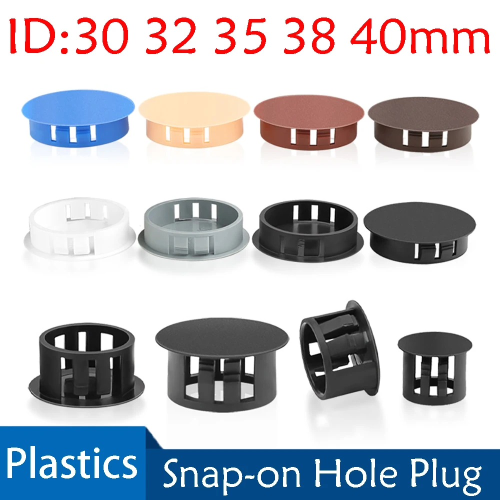 1-100Pcs Snap-on Hole Plug 30-40mm Round Nylon Plastics Blanking End Caps Tube Pipe Inserts Plug Bung For Panel Anti-theft Door